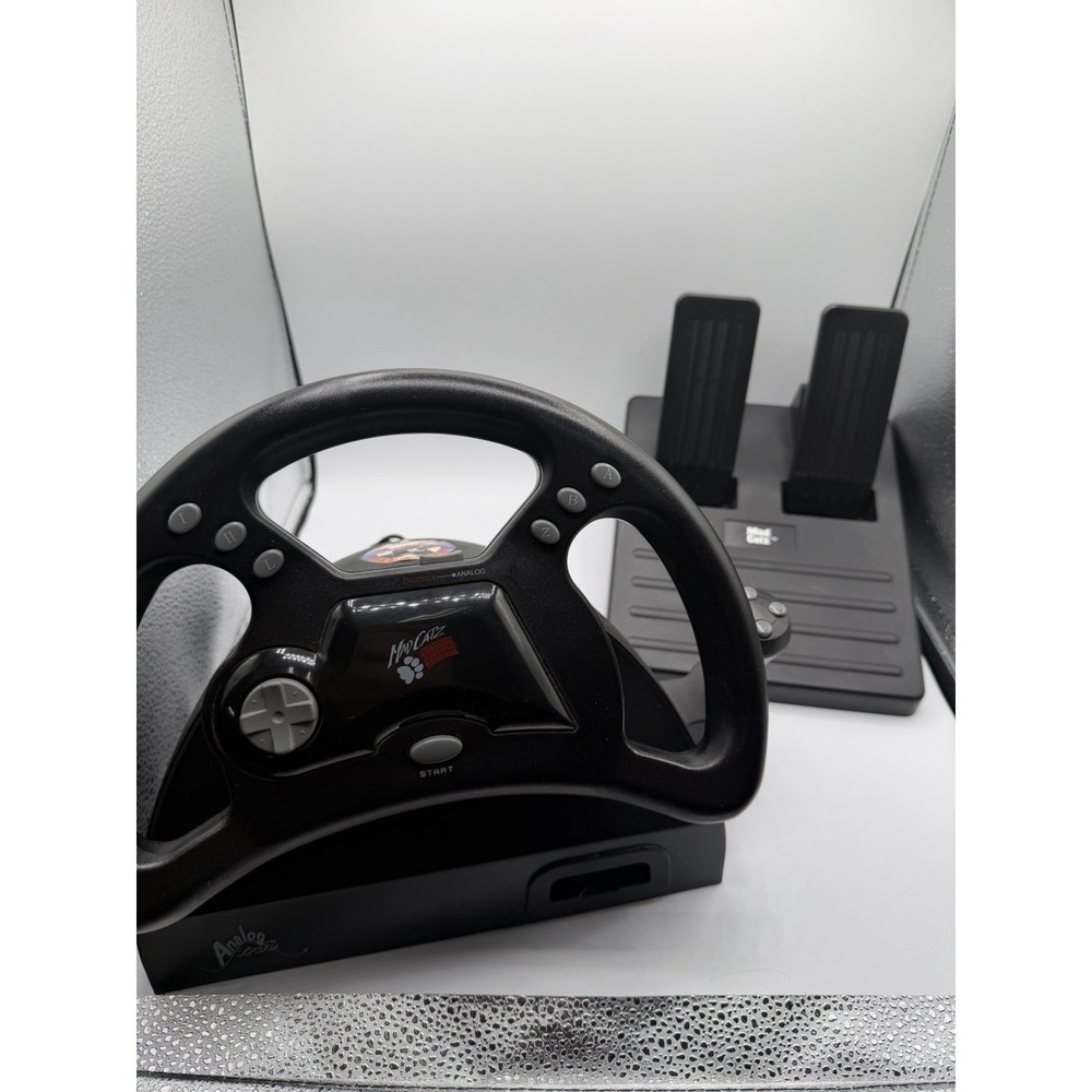 Mad Catz Sony Playstation 1 Racing/Driving Steering Wheel w/ Shifter & Pedals